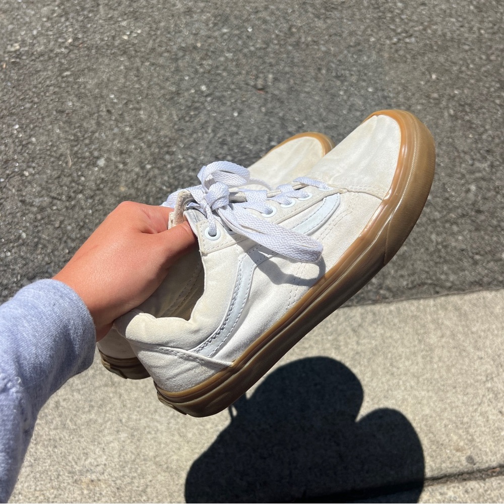 Cream Vans with Tan Sole